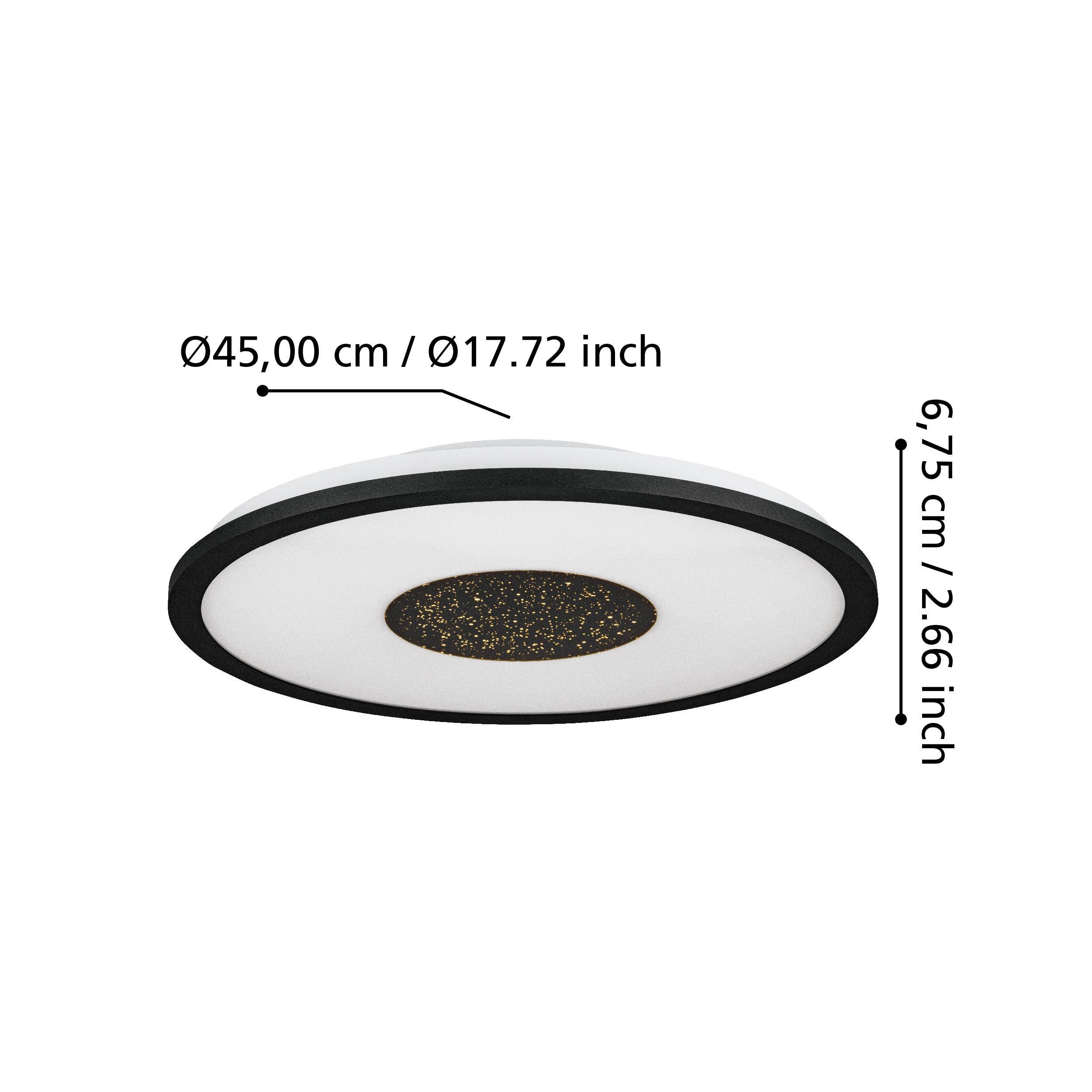 eglo-marmorata-led-deckenleuchte-45-cm-schwarz-wei-mit-sternenhimmel-effekt image 7