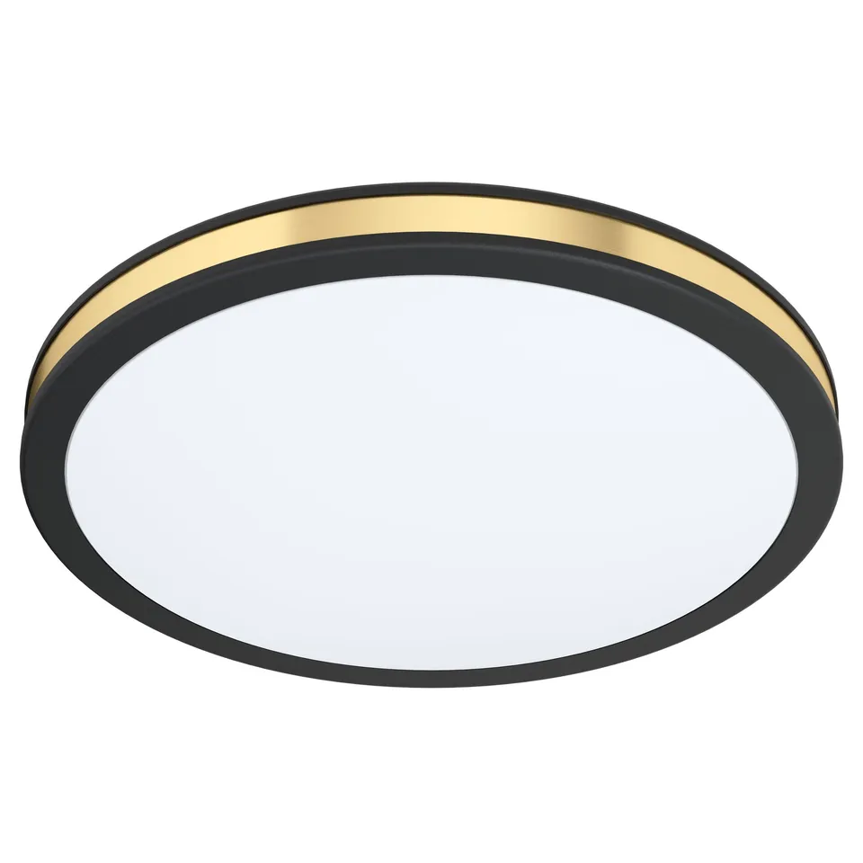 eglo-pescaito-led-decken-und-wandleuchte-28-cm-schwarz-gold-3000k image 1