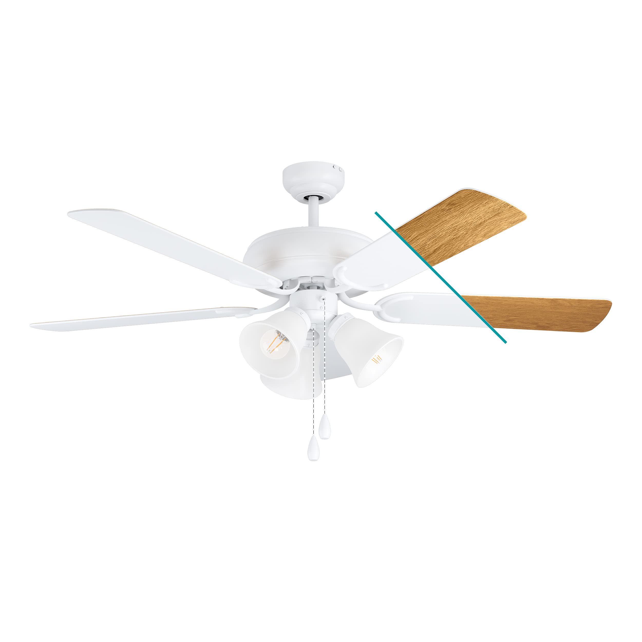 eglo-las-palmas-deckenventilator-mit-licht-132-cm-wei-eiche image 1