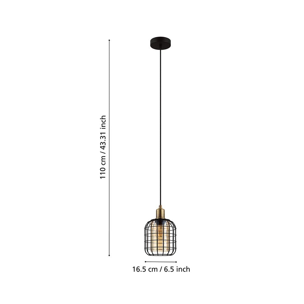 eglo-chisle-pendelleuchte-1-flammig-schwarz-draht-amber-16-5-cm image 3