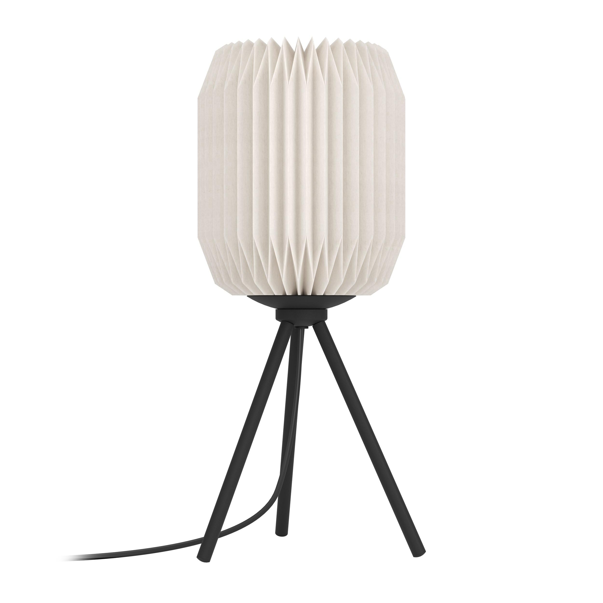 eglo-belgrave-stativ-tischlampe-e27-schwarz-wei-japandi-44-cm image 2